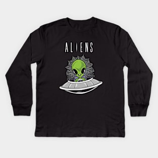 fly alien Kids Long Sleeve T-Shirt